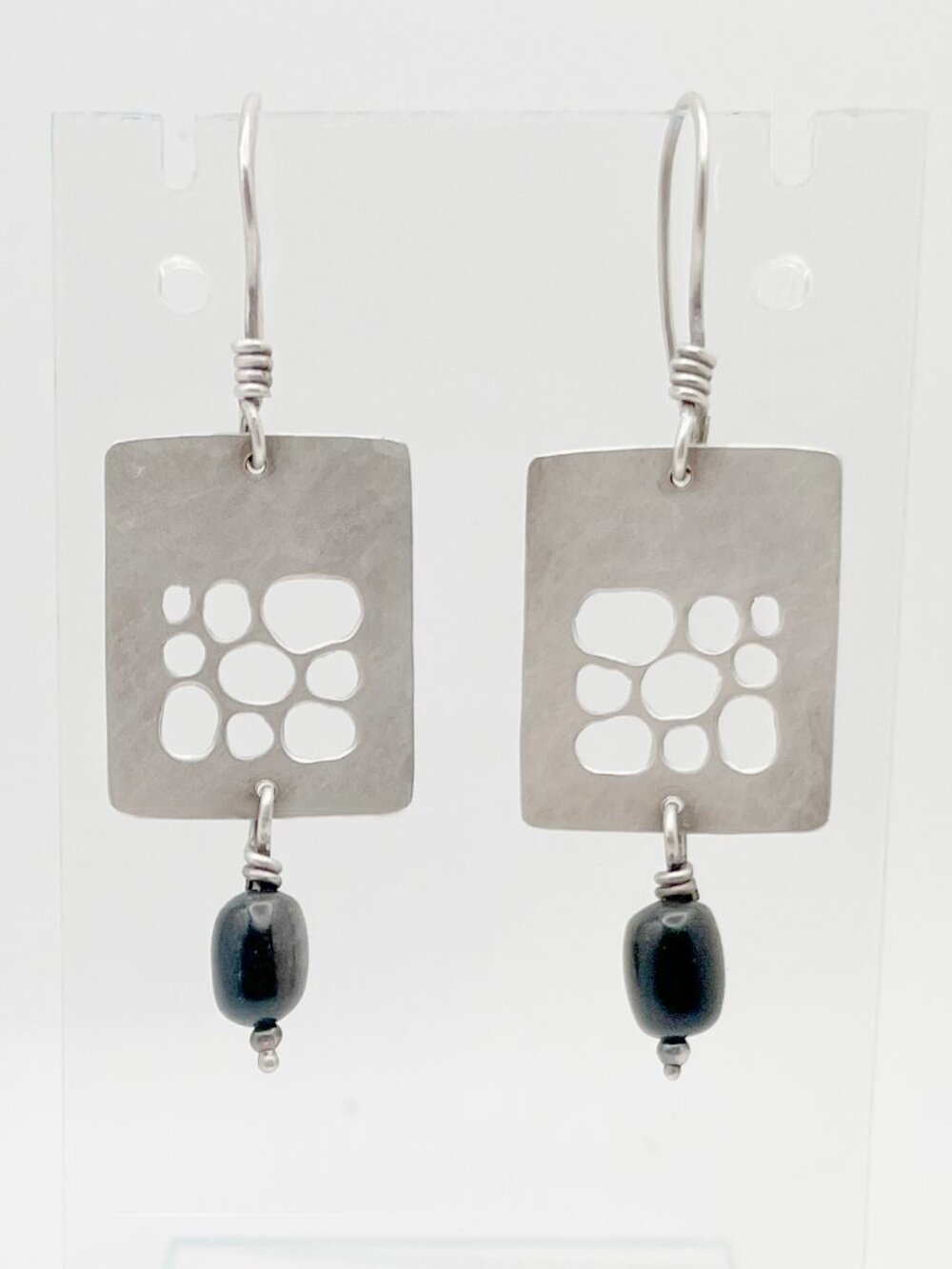 Sterling Silver 925 Earrings with Gold Sheen Obsidian Beads - Picture 2 of 4